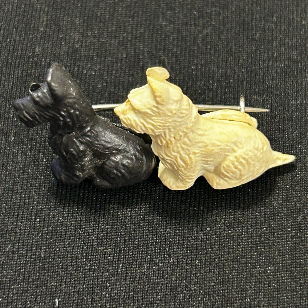 Vintage Scottie Westie Dog Brooch
